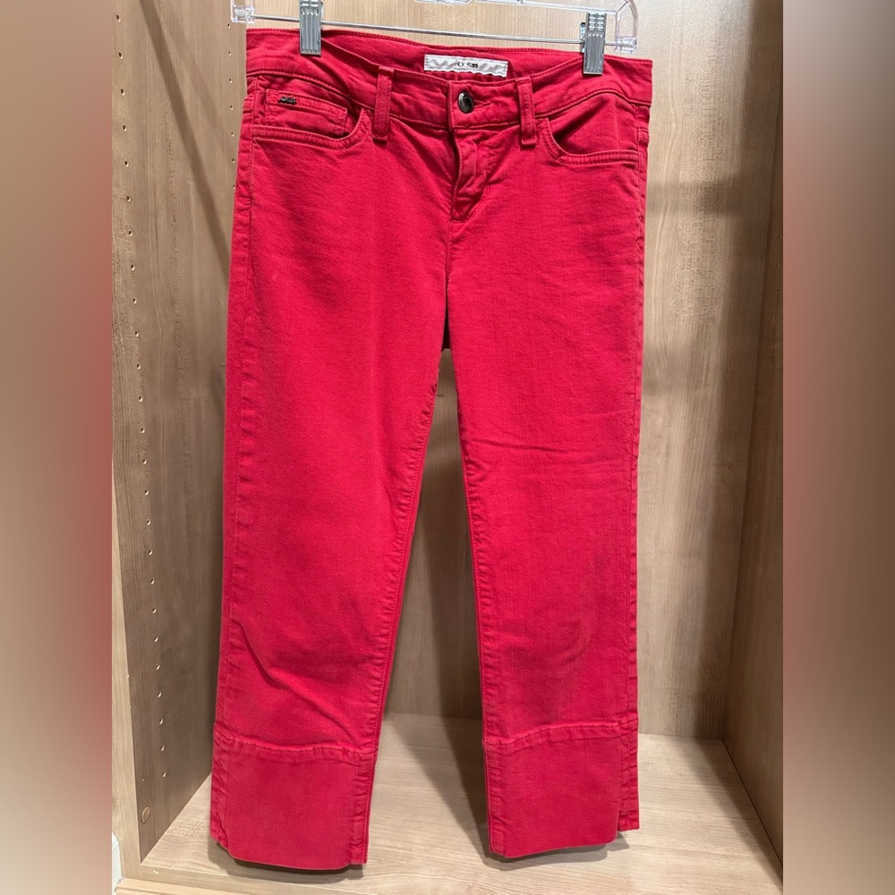 Joe’s Jeans Socialite Kicker Cropped Red Pants Size 26